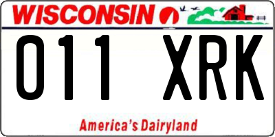 WI license plate 011XRK