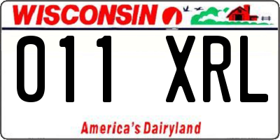 WI license plate 011XRL