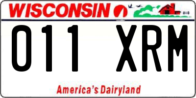 WI license plate 011XRM