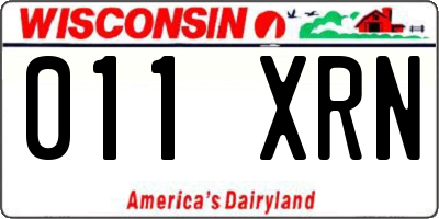 WI license plate 011XRN