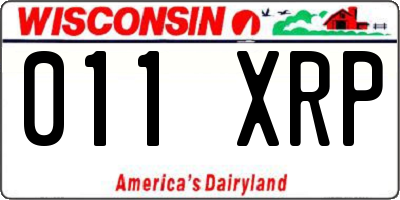 WI license plate 011XRP