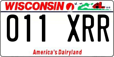 WI license plate 011XRR