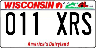 WI license plate 011XRS