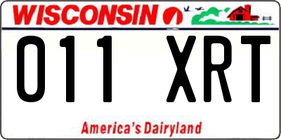 WI license plate 011XRT