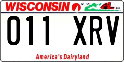 WI license plate 011XRV