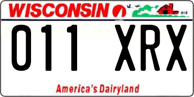 WI license plate 011XRX