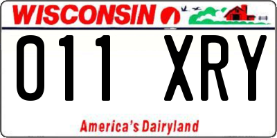 WI license plate 011XRY