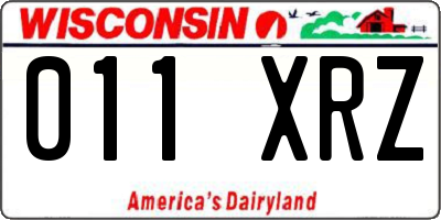 WI license plate 011XRZ