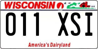 WI license plate 011XSI