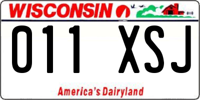 WI license plate 011XSJ
