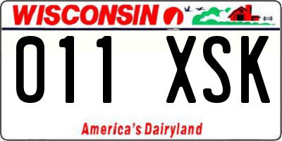 WI license plate 011XSK