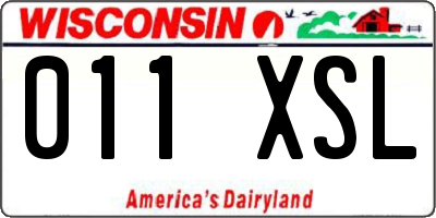 WI license plate 011XSL