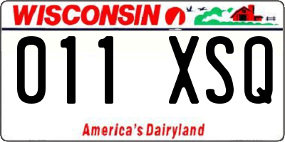 WI license plate 011XSQ