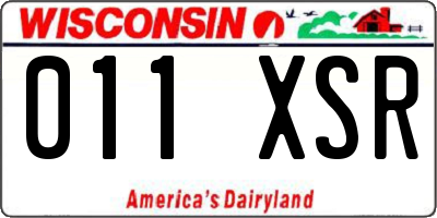 WI license plate 011XSR