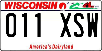 WI license plate 011XSW