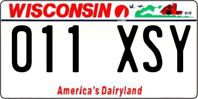 WI license plate 011XSY
