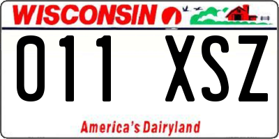 WI license plate 011XSZ