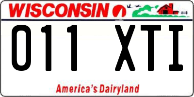WI license plate 011XTI