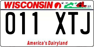 WI license plate 011XTJ