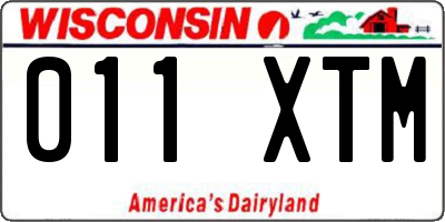 WI license plate 011XTM