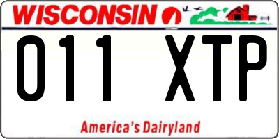 WI license plate 011XTP