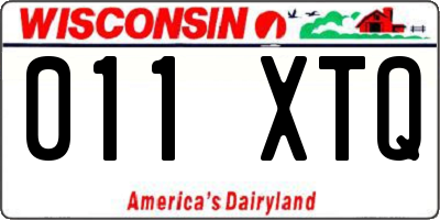 WI license plate 011XTQ