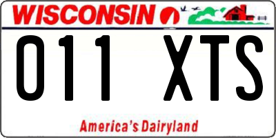 WI license plate 011XTS