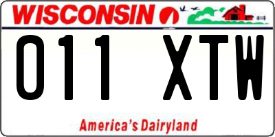 WI license plate 011XTW