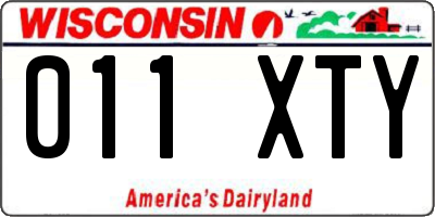 WI license plate 011XTY
