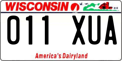 WI license plate 011XUA