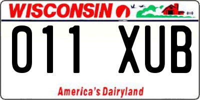 WI license plate 011XUB