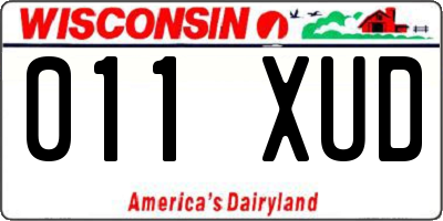 WI license plate 011XUD