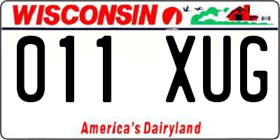 WI license plate 011XUG