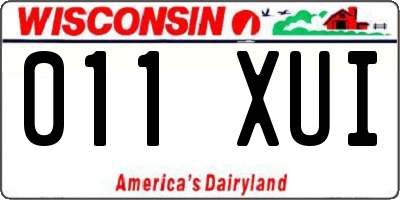 WI license plate 011XUI