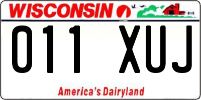 WI license plate 011XUJ