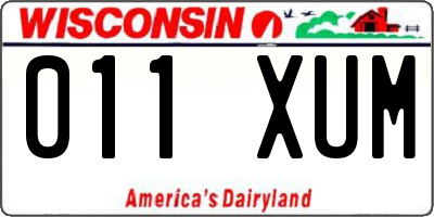 WI license plate 011XUM