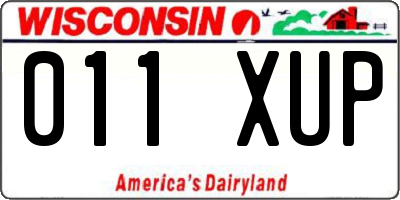 WI license plate 011XUP