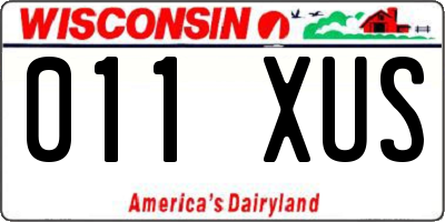 WI license plate 011XUS