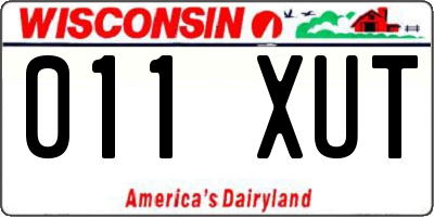 WI license plate 011XUT