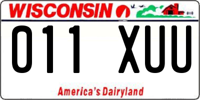 WI license plate 011XUU