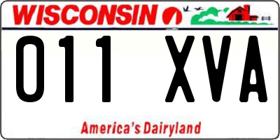 WI license plate 011XVA