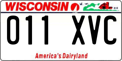 WI license plate 011XVC