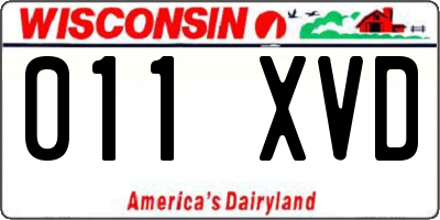 WI license plate 011XVD