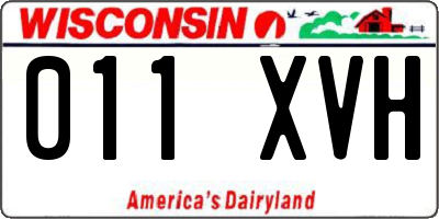 WI license plate 011XVH