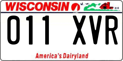 WI license plate 011XVR