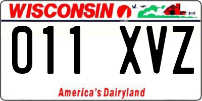 WI license plate 011XVZ