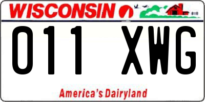 WI license plate 011XWG