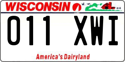 WI license plate 011XWI