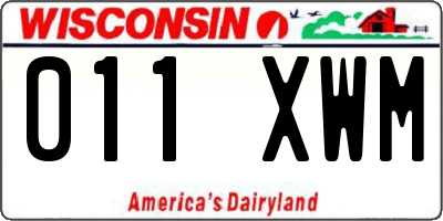WI license plate 011XWM