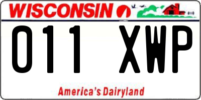 WI license plate 011XWP